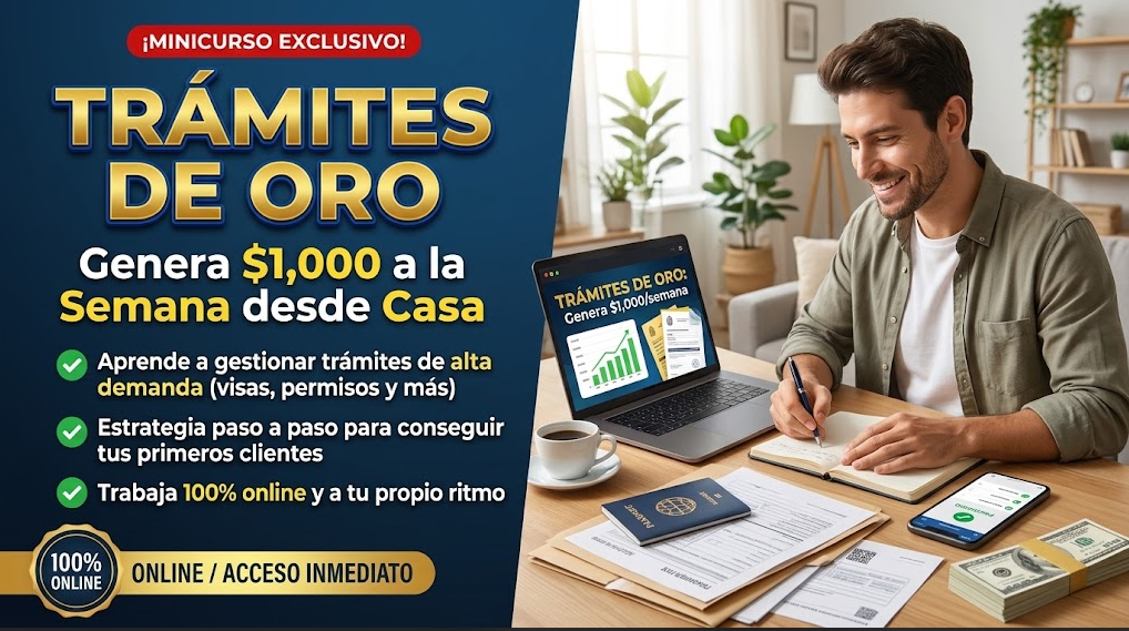 Trámites de Oro: Genera $1,000 a la Semana desde Casa